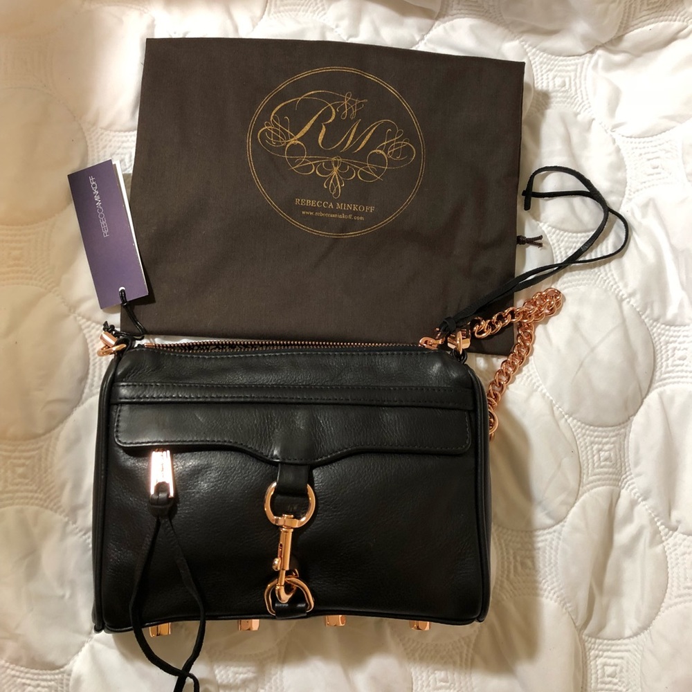 Rebecca minkoff crossbody rose gold black
